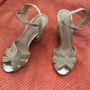 Vicenza Heels 10 Rope Gold Weave
